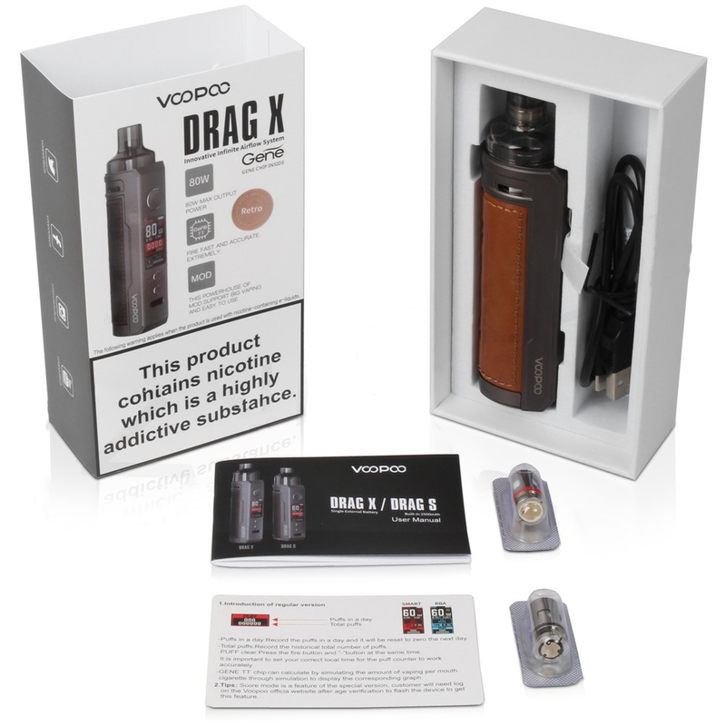 Voopoo Drag X 18650 Mod E সিগারেট স্টার্টার কিট 4.5ml ভিঞ্চি কয়েল সিঙ্গেল 18650 ব্যাটারি 80w